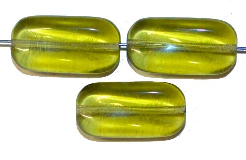 Glasperlen 
 olivgrün transp.,
 hergestellt in Gablonz / Tschechien