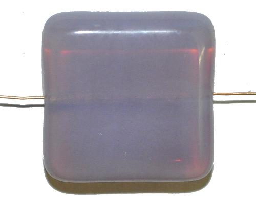 Glasperle Quadrate
 opal smokyviolett,
 hergestellt in Gablonz / Tschechien