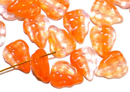 Glasperlen Blätter, 
 orange kristall, 
 hergestellt in Gablonz / Tschechien