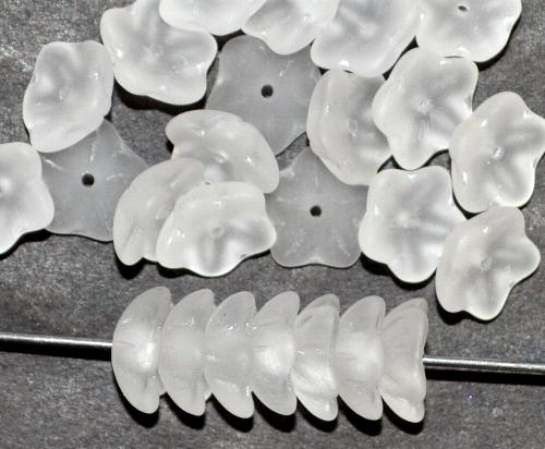 Glasperlen Blüten, kristall matt / frostet, hergestellt in Gablonz / Tschechien