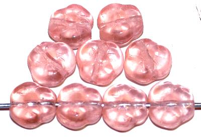 Glasperlen Blüten  rosa transp., hergestellt in Gablonz Tschechien
