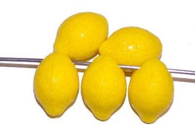 Glasperlen Zitronen gelb opak, hergestellt in Gablonz / Tschechien
