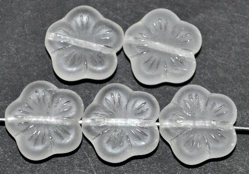 Glasperlen Blüten 
 kristall mattiert (frostet), 
 hergestellt in Gablonz / Tschechien