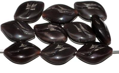 Glasperlen Kaffeebohnen Perlettglas braun, hergestellt in Gablonz / Tschechie