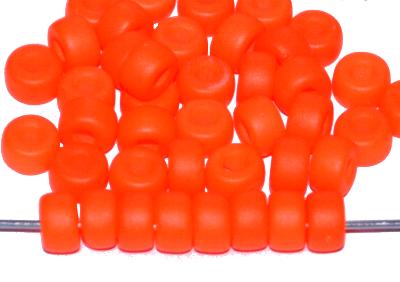 Glasperlen
 neonorange opak,
 hergestellt in Gablonz / Tschechien