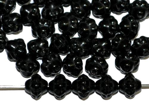 Glasperlen Doppelkegel schwarz, hergestellt in Gablonz / Tschechien