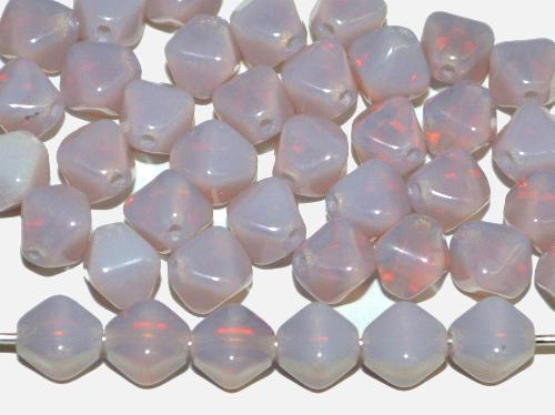 Glasperlen Doppelpyramide vierkantig smokyflieder opal, hergestellt in Gablonz / Tschechien