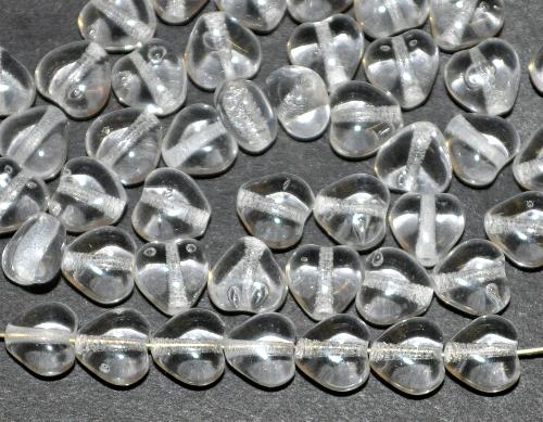 Glasperlen Herzen  kristall, hergestellt in Gablonz / Tschechien