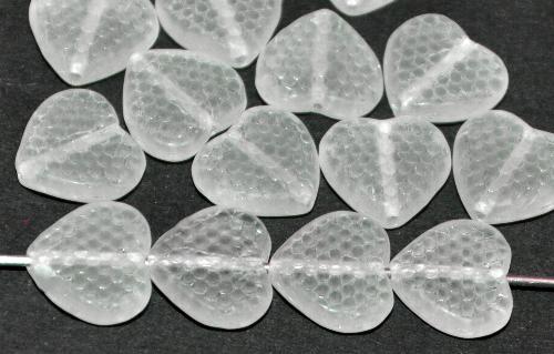 Glasperlen Herzen
 kristall mattierte,
 hergestellt in Gablonz / Tschechien
 