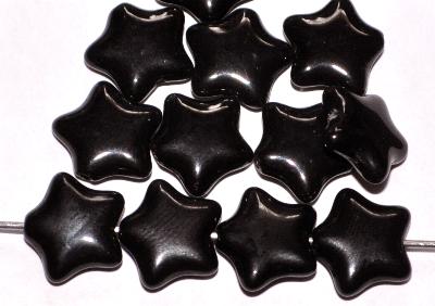 Glasperlen Sterne 
 schwarz opak,
 hergestellt in Gablonz / Tschechien