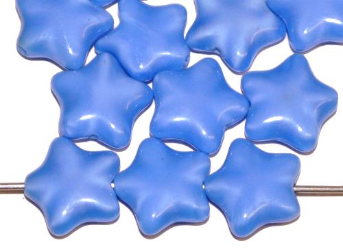 Glasperlen Sterne Perlettglas blau, hergestellt in Gablonz / Tschechien