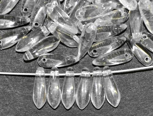 Glasperlen Federperlen,  kristall,  hergestellt in Gablonz / Tschechien