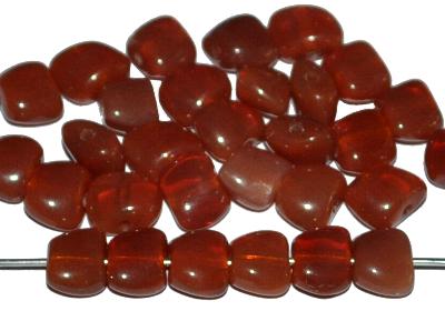 Glasperlen Nuggets, Opalglas braun, hergestellt in Gablonz / Tschechien 