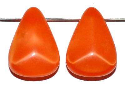 Glasperlen, Perlettglas orange, hergestellt in Gablonz / Tschechien