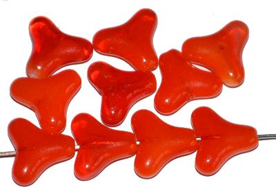 Glasperlen Sterne, Alabasterglas orange, hergestellt in Gablonz / Tschechien