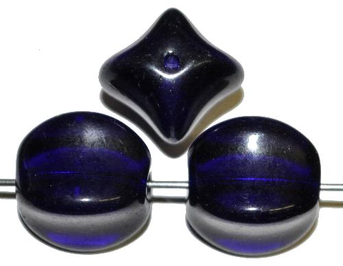 Glasperlen
 dunkel blau transp.,
 ca.1950 in Gablonz/Böhmen hergestellt 
