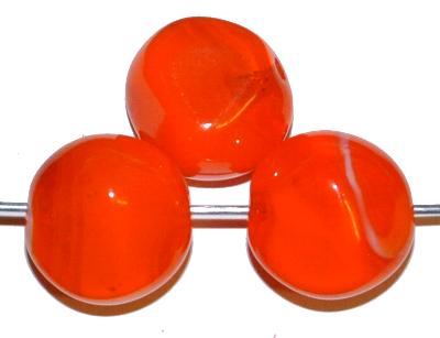 Glasperle Nugget
 Alabasterglas orange,
 hergestellt in Gablonz / Tschechien