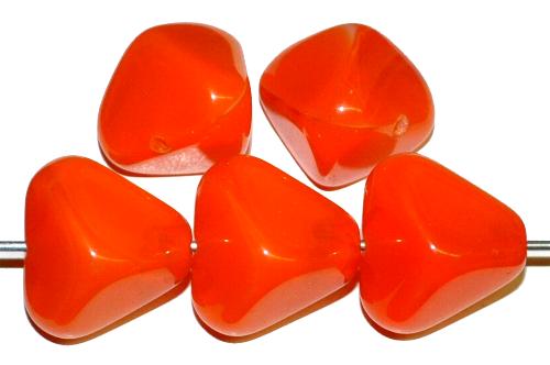 Glasperlen Nuggets 
 Alabasterglas orange,
 hergestellt in Gablonz / Tschechien