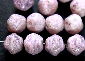 Glasperlen Nuggets
 mit violett stone finish