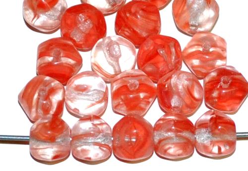 Glasperlen Nuggets Mischglas rot kristall, hergestellt in Gablonz Tschechien