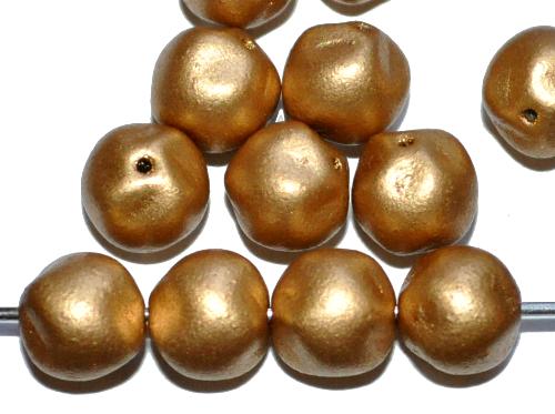 Glasperlen Nuggets gold metallic matt, hergestellt in Gablonz / Tschechien