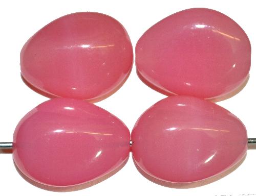Glasperlen Nuggets 
 Opalglas rosa 
 hergestellt in Gablonz / Tschechien