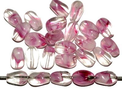 Glasperlen, Mischglas rosa kristall, hergestellt in Gablonz / Tschechien