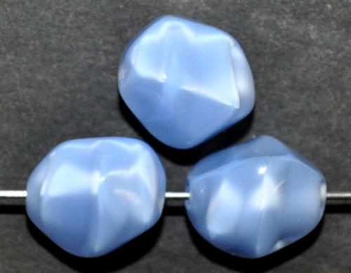Glasperlen Nuggets  Perlettglas hellblau, hergestellt in Gablonz / Tschechien
