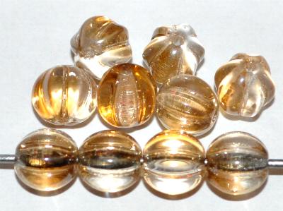 Glasperlen / Melonbeads
 kristall mit lüster finish,
 hergestellt in Gablonz / Tschechien