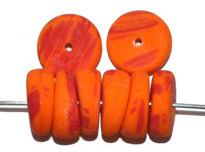 Glasperlen / Kakamba Beads,
 orange rot opak,
 in den 1920/30 Jahren in Gablonz/Böhmen,
 für den Afrikahandel hergestellt