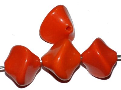 Glasperlen Nuggets,
 1920/30 in Gablonz/Böhmen hergestellt,
 orange opak