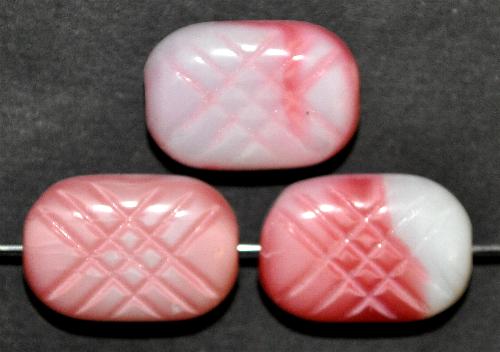 Glasperlen,  in den 1960/70 Jahren in Gablonz/Böhmen hergestellt,  rosa weiß opak