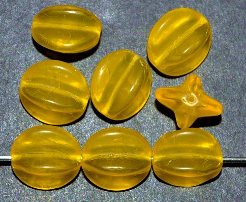 Glasperlen,  gelb transp.,  in den 1920 bis 1950 Jahren in Gablonz/Böhmen hergestellt