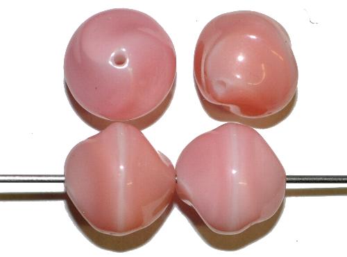 Glasperlen Nugetts, 
 in den 1960/70 Jahren in Gablonz/Böhmen hergestellt, 
 rosa weiß meliert