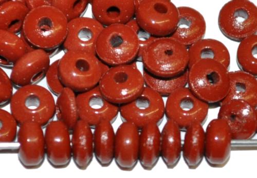Glasperlen / Trade Beads, Linsen,
 braun opak,
 in den 1930/40 Jahren in Gablonz/Böhmen hergestellt, (Prosserbeads)