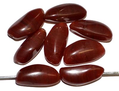 Glasperlen Beans, 1920/30 in Gablonz/Böhmen hergestellt, Alabasterglas braun