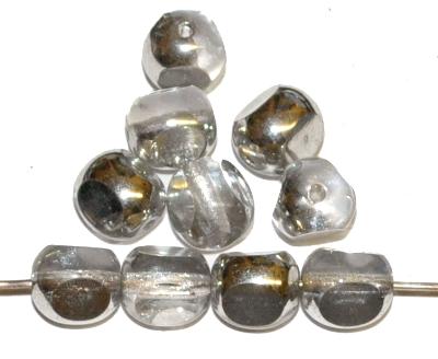 Glasperlen 3 Seiten geschliffen kristall mit silber finish, hergestellt in Gablonz / Tschechien