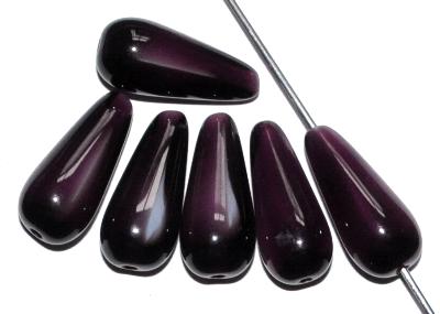 Glasperlen Tropfen violett, hergestellt in Gablonz Tschechien