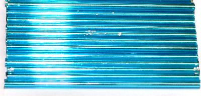 Glasperlen / Stiftperlen von Preciosa Ornella Tschechien,
 türkis transp. mit Silbereinzug
 B-Sortierung