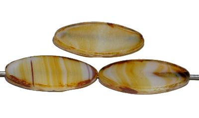 Glasperlen / Table Cut Beads
 geschliffen
 gelb marmoriert mit picasso finish, 
 hergestellt in Gablonz / Tschechien