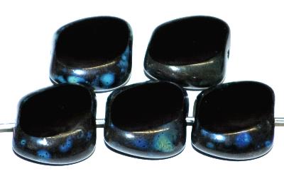 Glasperlen / Table Cut Beads geschliffen, dunkelbraun