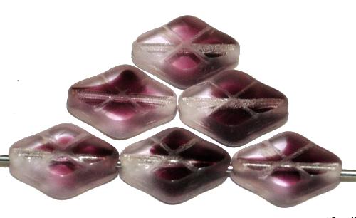 Glasperlen / Table Cut Beads
 geschliffen
 kristall violett transp. Rand mattiert (frostet),
 hergestellt in Gablonz / Tschechien