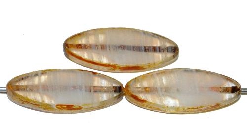 Glasperlen / Table Cut Beads
 geschliffen
 weiß kristall mit picasso finish, 
 hergestellt in Gablonz / Tschechien