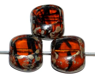 Glasperlen / Table Cut Beads
 geschliffen,
 topas transp. mit picasso finish,
 hergestellt in Gablonz / Tschechien