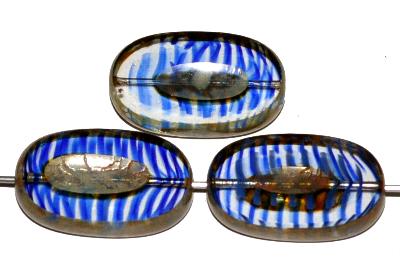 Glasperlen / Table Cut Beads
 geschliffen
 blau kristall transp. mit picasso finish, hergestellt in Gablonz / Tschechien