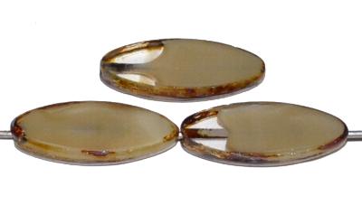 Glasperlen / Table Cut Beads
 geschliffen
 beige kristall mit picasso finish, 
 hergestellt in Gablonz / Tschechien