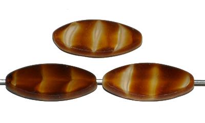 Glasperlen / Table Cut Beads
 geschliffen
 tigerauge Rand mattiert,
 hergestellt in Gablonz / Tschechien