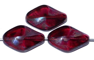 Glasperlen / Table Cut Beads
 geschliffen,
 violett transp. mit picasso finish,
 hergestellt in Gablonz Tschechien