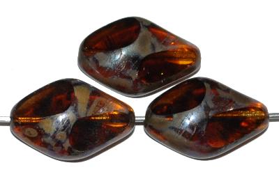 Glasperlen / Table Cut Beads geschliffen, topas transp. mit picasso finish, hergestellt in Gablonz / Tschechien