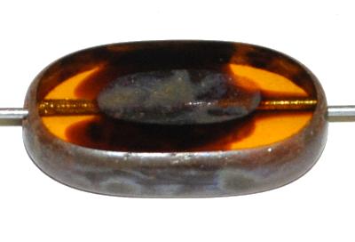 Glasperlen / Table Cut Beads geschliffen topas transp. mit picasso finish, hergestellt in Gablonz Tschechien